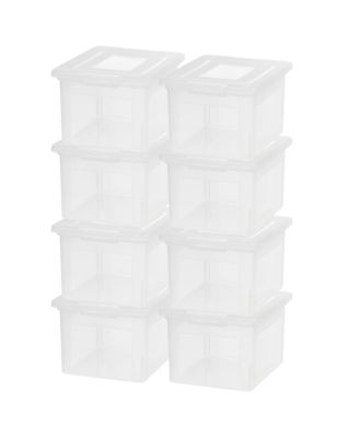 8 Pack Plastic File Box w/ Lids, Letter/Legal Storage Organizer, 35 Qt
