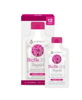 B12 B6 Liquid  On The Go  Raspberry  12 Packets  -  1 fl oz (30 ml) Each