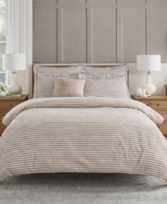 Martha Stripe Reversible 3-Piece Comforter Set, Full/Queen