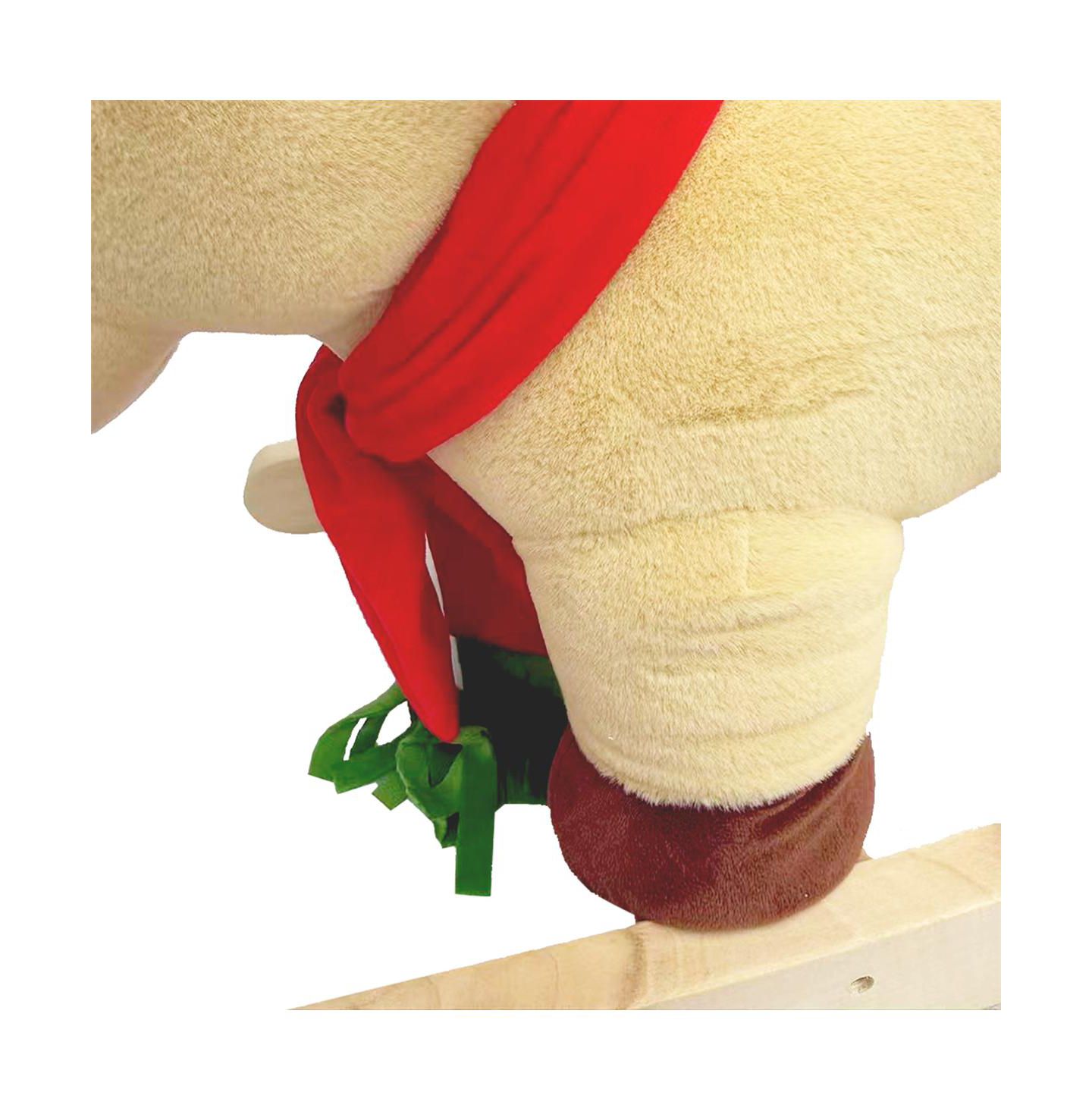 Детские игрушки YOBTOP Kids Plush Dinosaur Rocking Toy with Safety Belt, 110 lbs Capacity, Ages 1+, цвет: Абрикосовый — фото 4