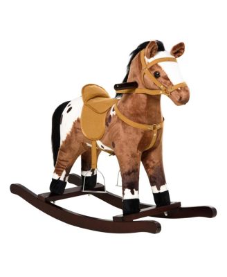 Plush Metal Rocking Horse with Electronic Neighing and Galloping Sounds, Up to 88 lbs, Ages 3+