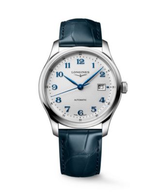 Men's Master Collection Blue Alligator Strap Watch 39mm
