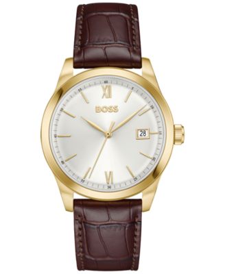 Men's Langford Quartz Brown Leather Watch 39mm