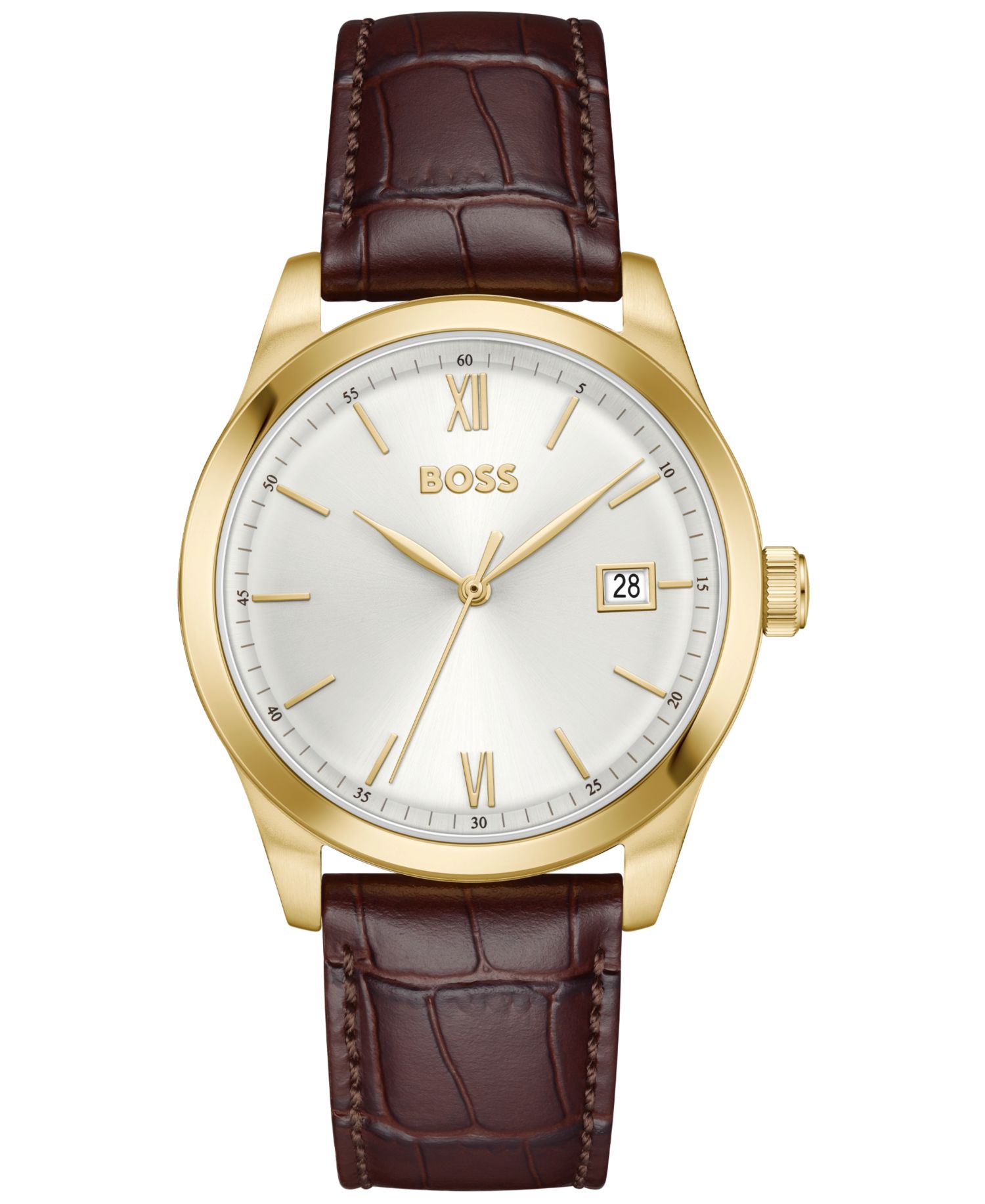 Men's Langford Quartz Brown Leather Watch 39mm