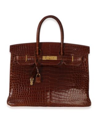 Miel Porosus Crocodile Birkin 35 GHW