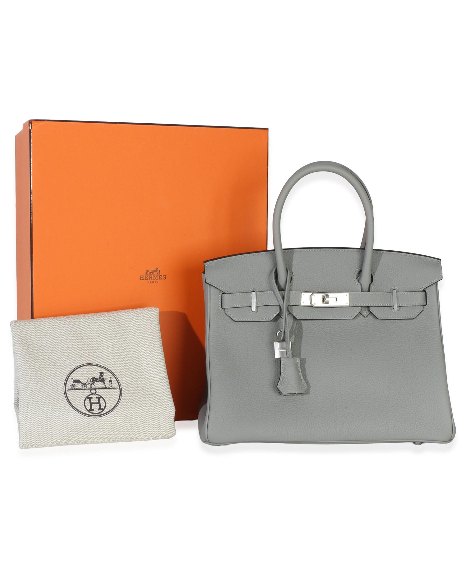 Togo Gris Mouette Birkin 30 PHW