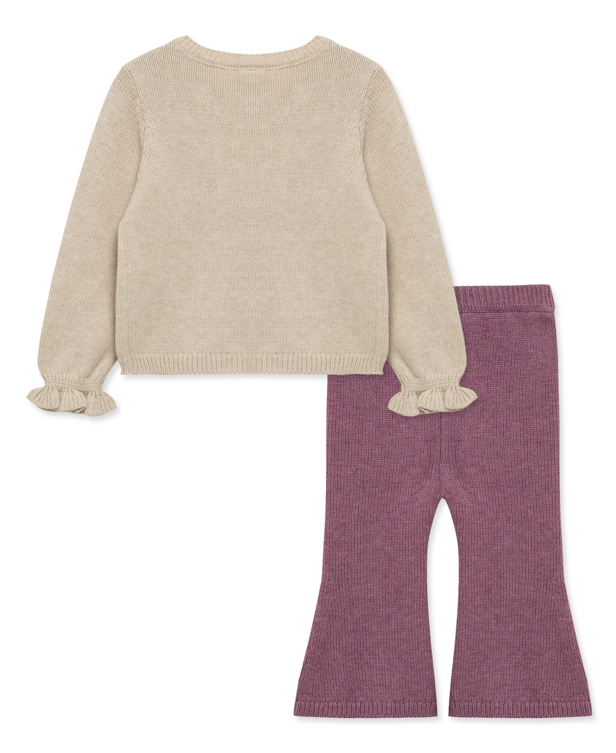 Little Me Baby Girls' Garden Floral Embroidered Sweater and Flare Pants, 2-Piece Set