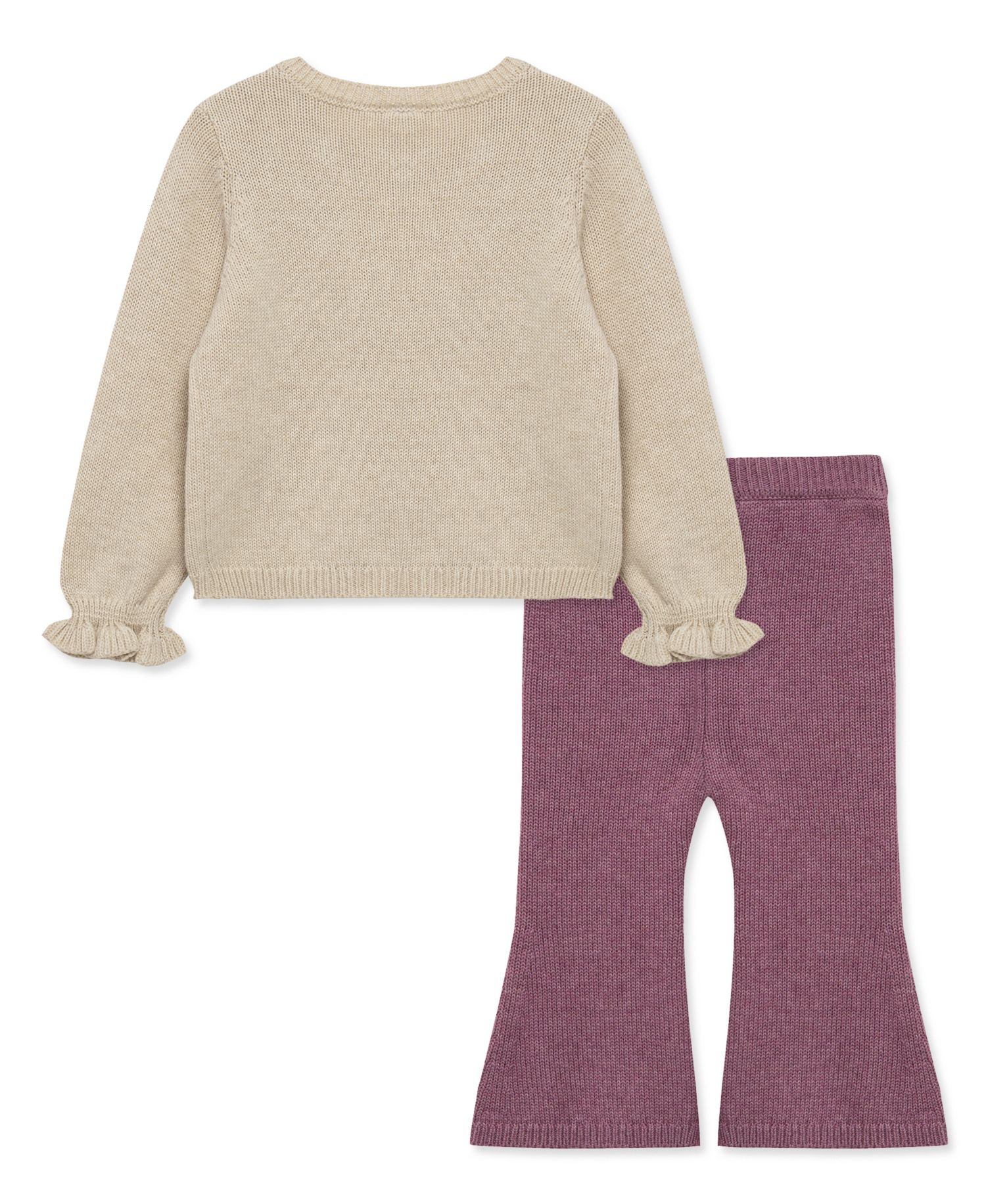 Baby Girls' Garden Floral Embroidered Sweater and Flare Pants, 2-Piece Set