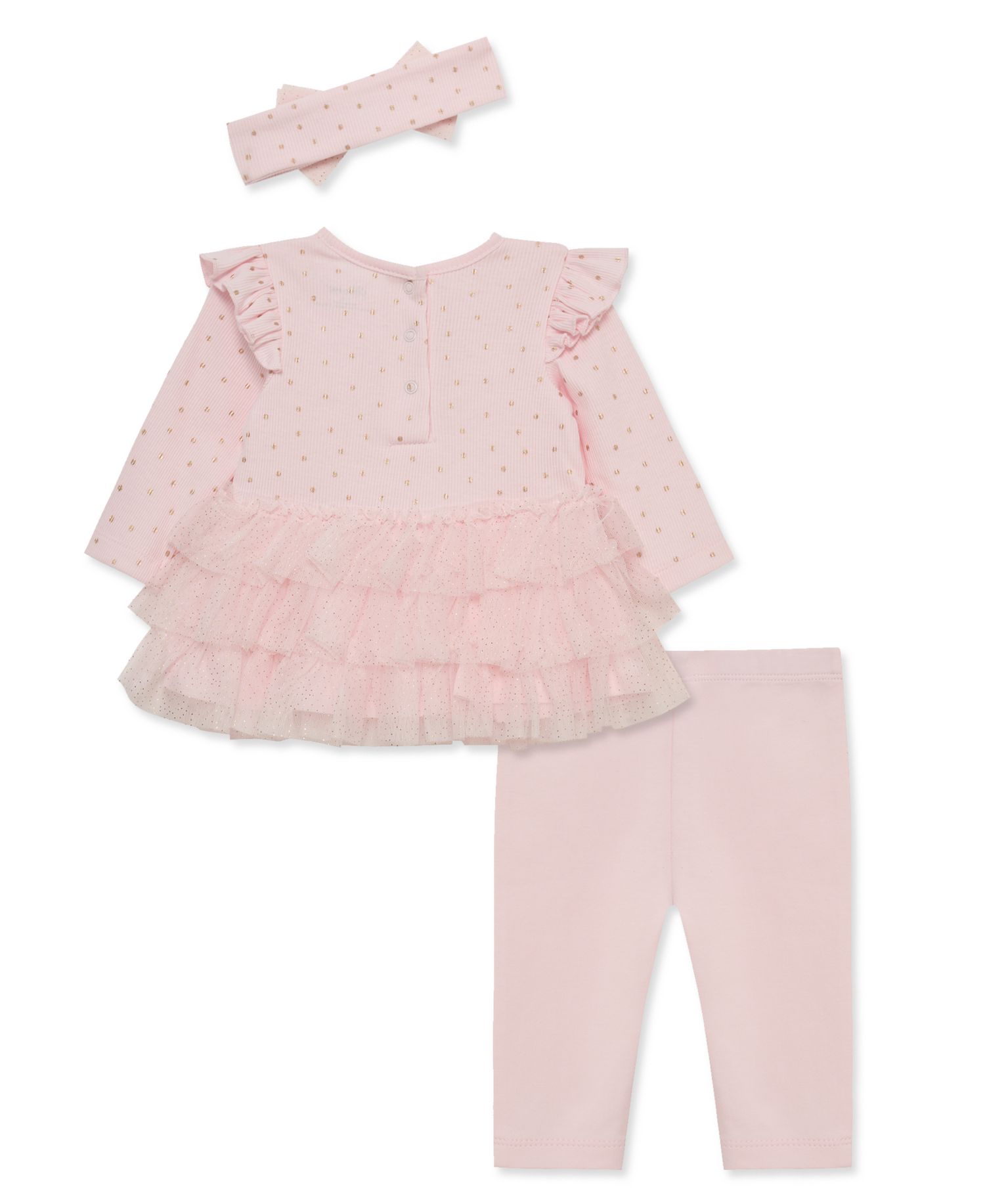 Baby Girls' Dot Shine Tutu Top, Leggings and Headband, 3-Piece Set