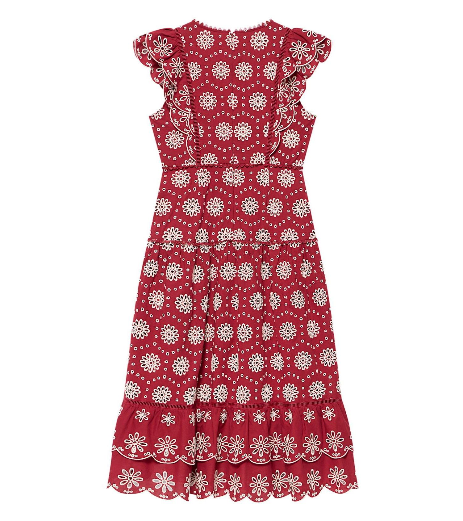 Women's Floral-Print Ruffle Drop-Waist Midi Dress