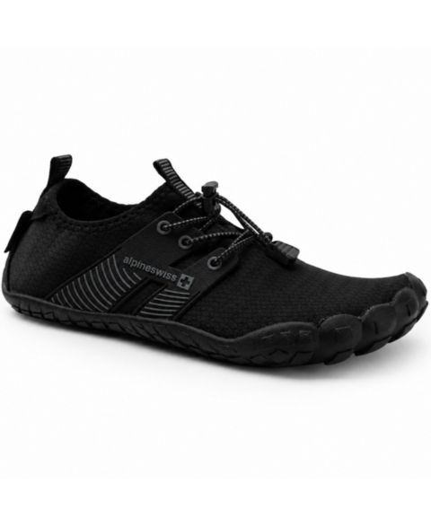Мужские кроссовки Alpine Swiss Quick-Dry Water Shoes Non-Slip Lightweight Beach Barefoot, цвет: Чёрный