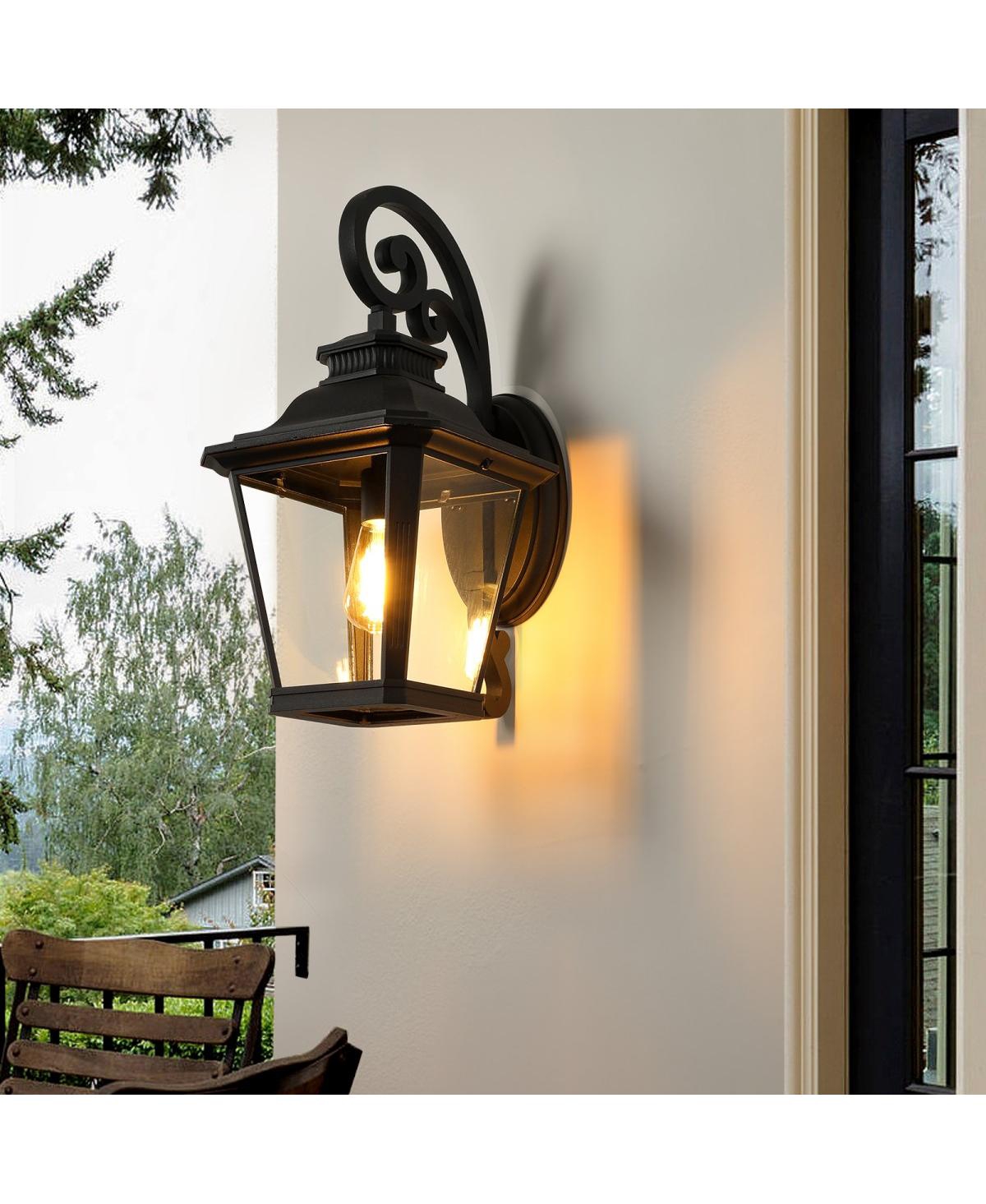 Asagikoiai 21" Farmhouse Outdoor Wall Lantern Light, Aluminum Waterproof Porch Sconce