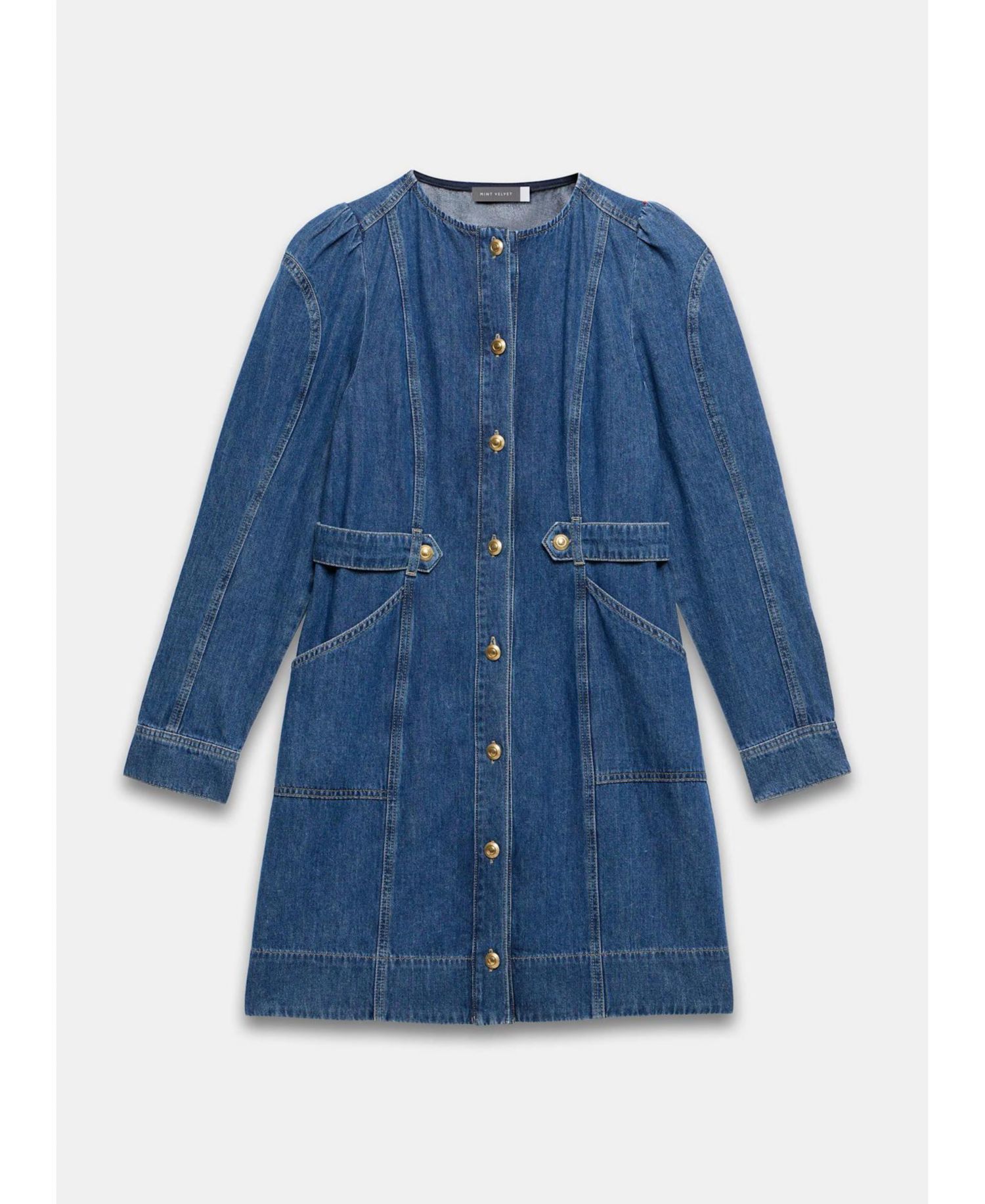 Women's Puff-Sleeve Denim Mini Dress