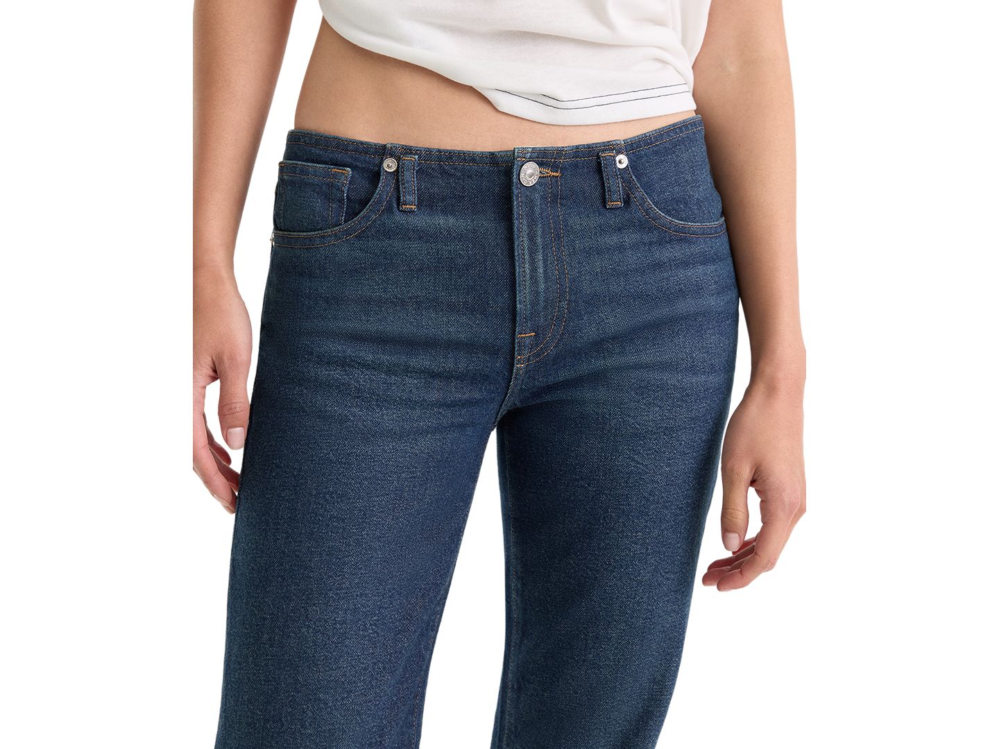 Женские джинсы Good American Low-Rise Bootcut Ghost-Waistband, цвет: Индиго — фото 6
