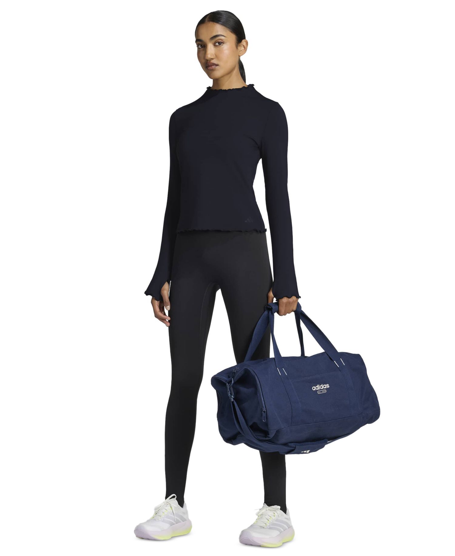 Women's Long-Sleeve Funnel Neck Slim-Fit Shirt