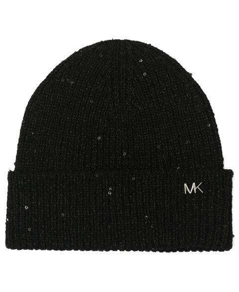 Женский головной убор Michael Kors Metallic Sequin Cuff Hat, цвет: Чёрный