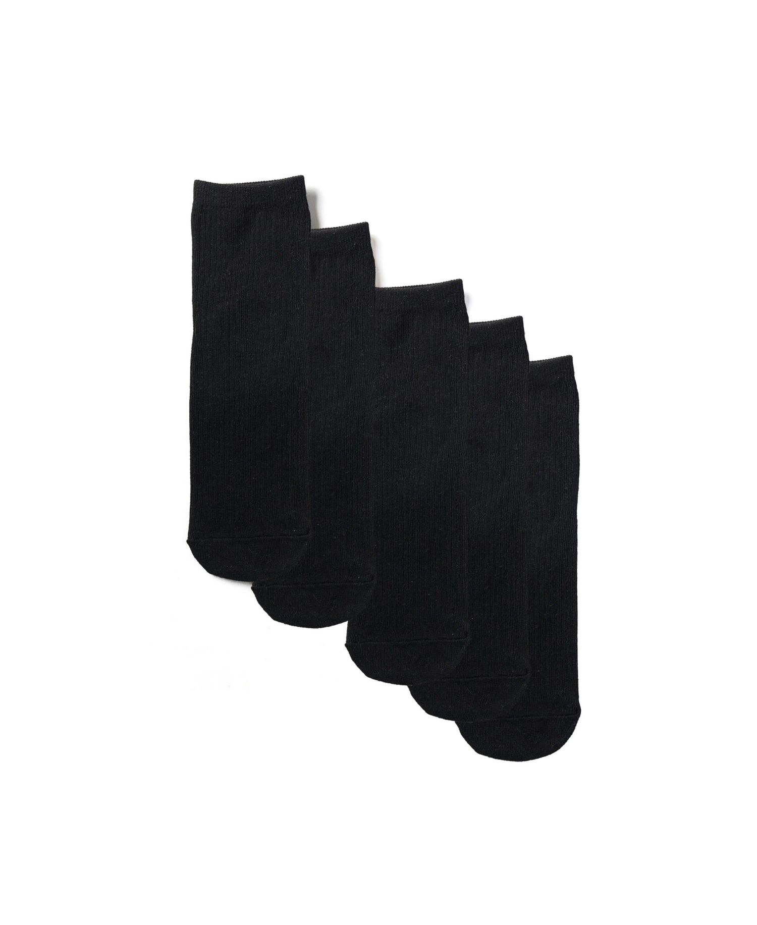 Women's Ribbed Cotton-Blend Ankle Socks, 5-Pack