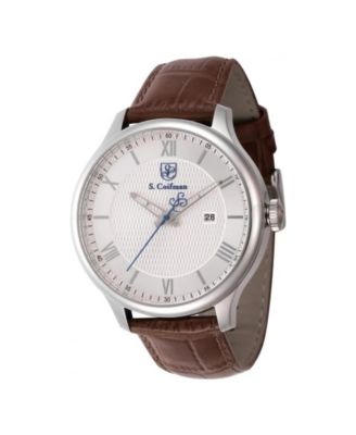 S.Coifman  Men's Heritage Quartz Dial Leather Strap Watch