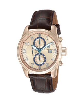 S.Coifman SC0088 Men's Chronograph Dial Leather Strap Watch