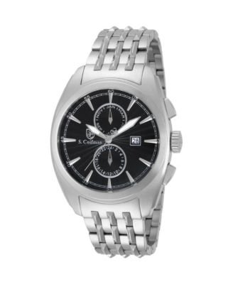 S.Coifman Men's Chronograph Dial Leather Strap Watch