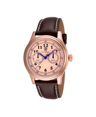 S.Coifman Men's Chronograph Dial Leather Strap Watch