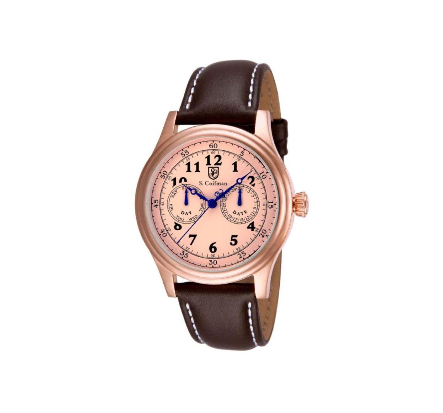 Мужские часы Invicta S.Coifman Chronograph Dial Leather Strap Watch, цвет: Коричневый — фото 1