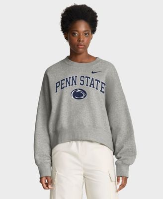 Women's Heather Gray Penn State Nittany Lions Oversized Phoenix Arch Pullover Sweatshirt