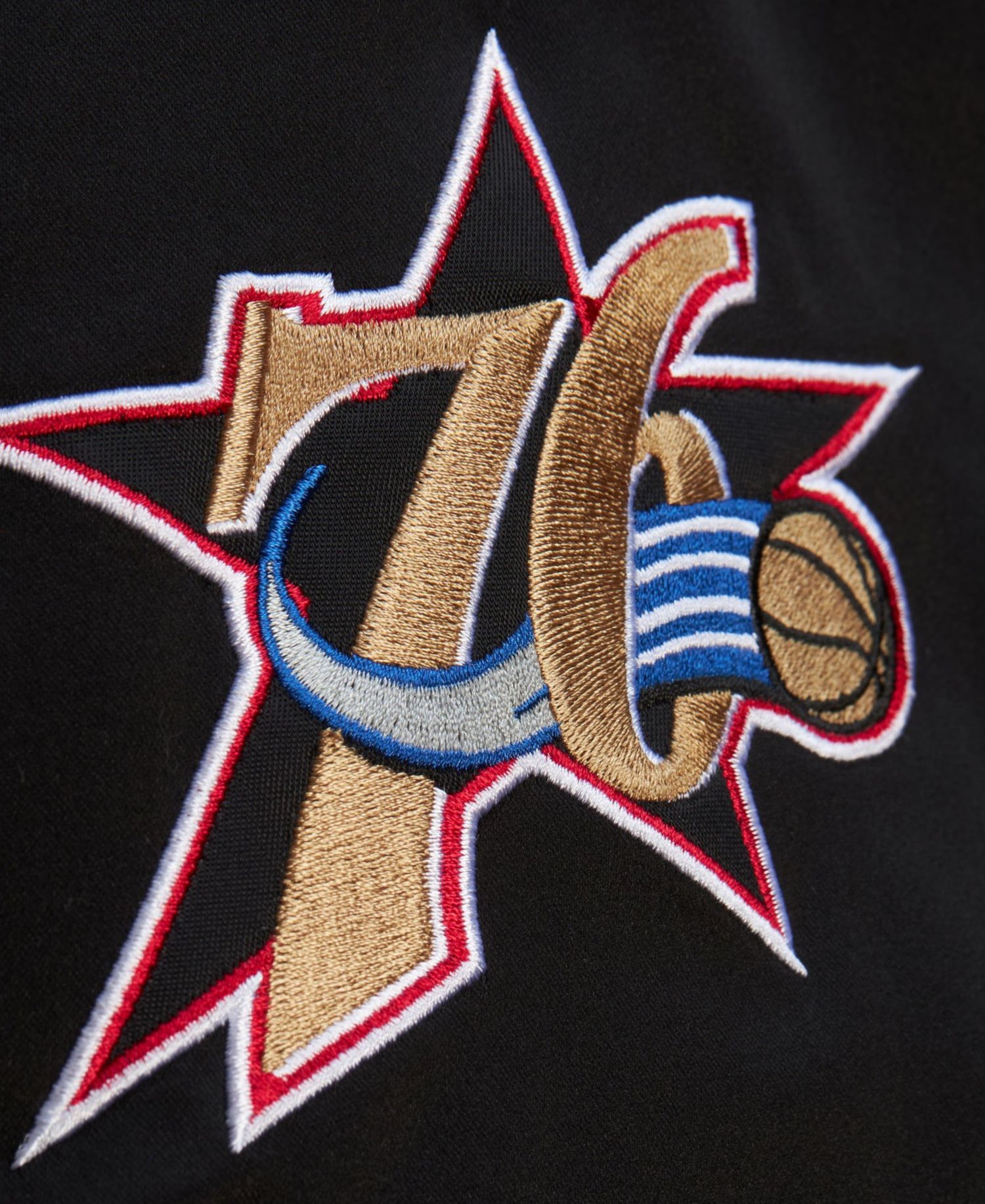 Men's Black Philadelphia 76ers Hardwood Classics Blackout Collection Satin Full-zip Jacket