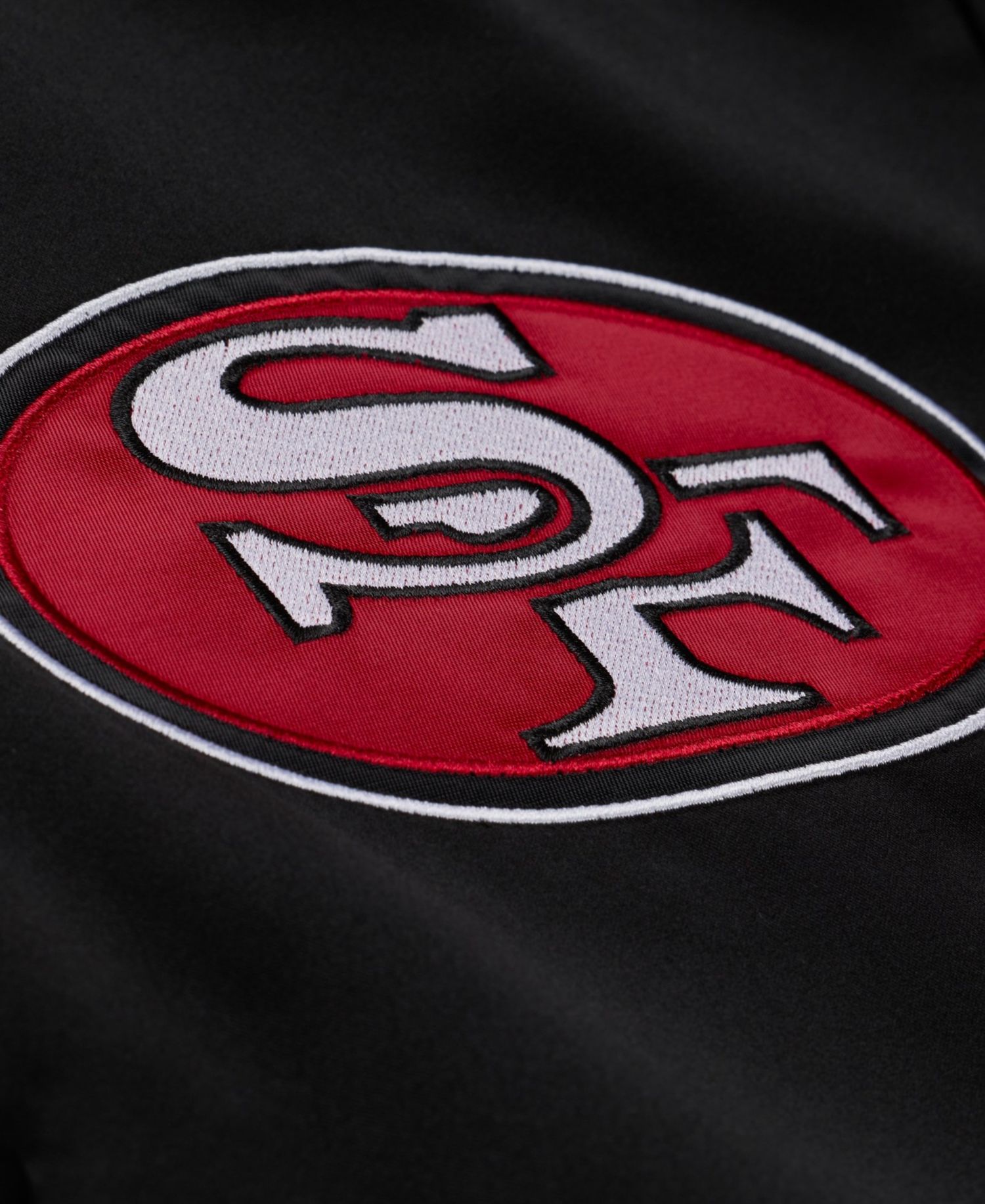 Men's Mitchell Ness Black San Francisco 49ers 80th Anniversary Heavyweight Satin Full-snap Jacket