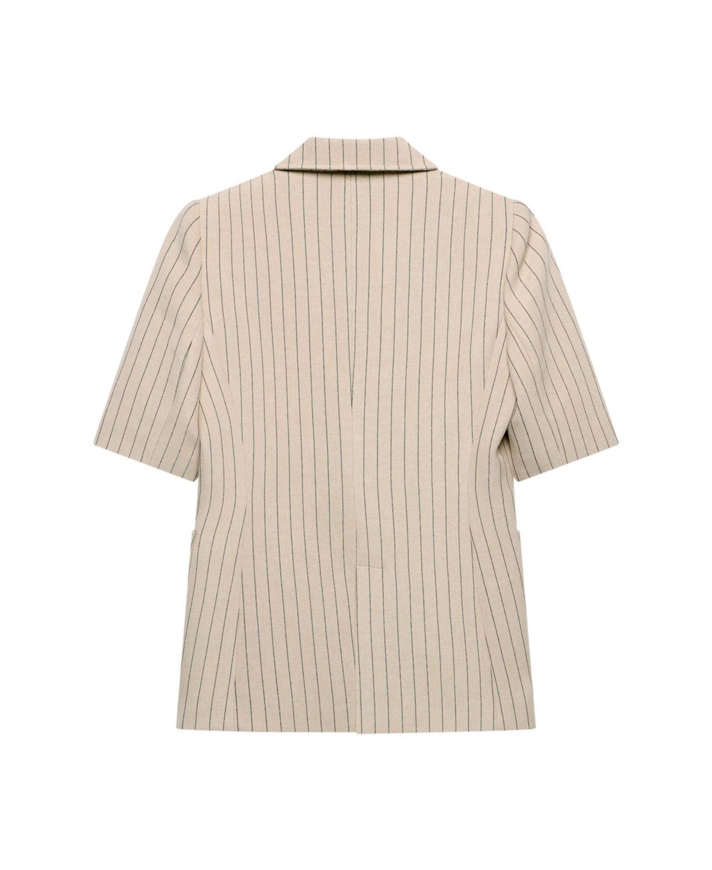 Женский пиджак Mint Velvet Pinstripe Short-Sleeve Single-Button Blazer, цвет: Верблюжий — фото 5
