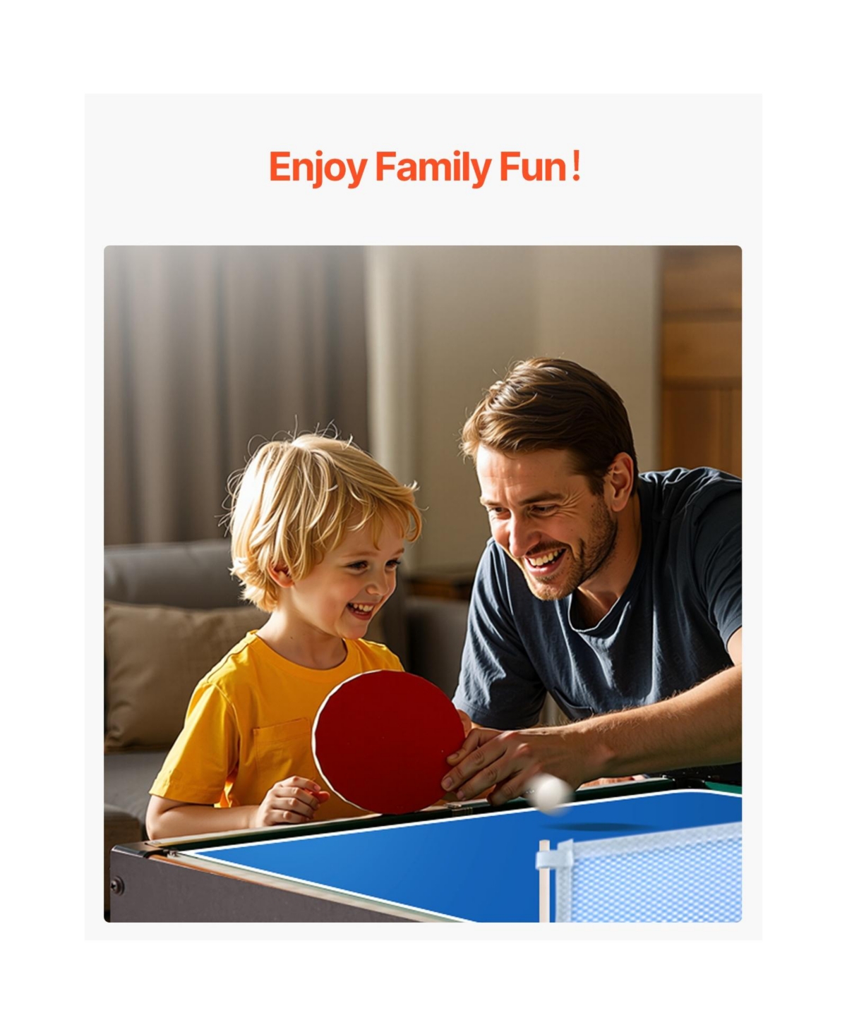 Sevorley 4-in-1 Combo Game Table, 48" Air Hockey, Pool, Foosball, Table Tennis