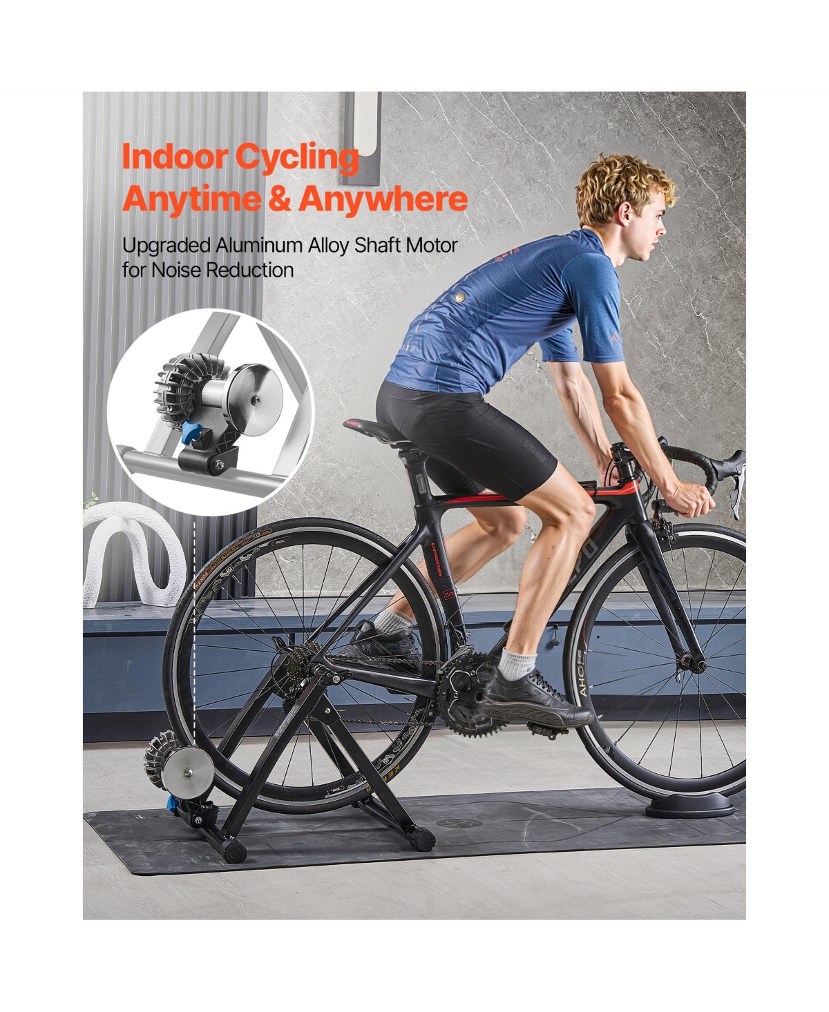 Sevorley Foldable Fluid Bike Trainer Stand for Indoor Cycling, 26-29 in and 700C Wheels