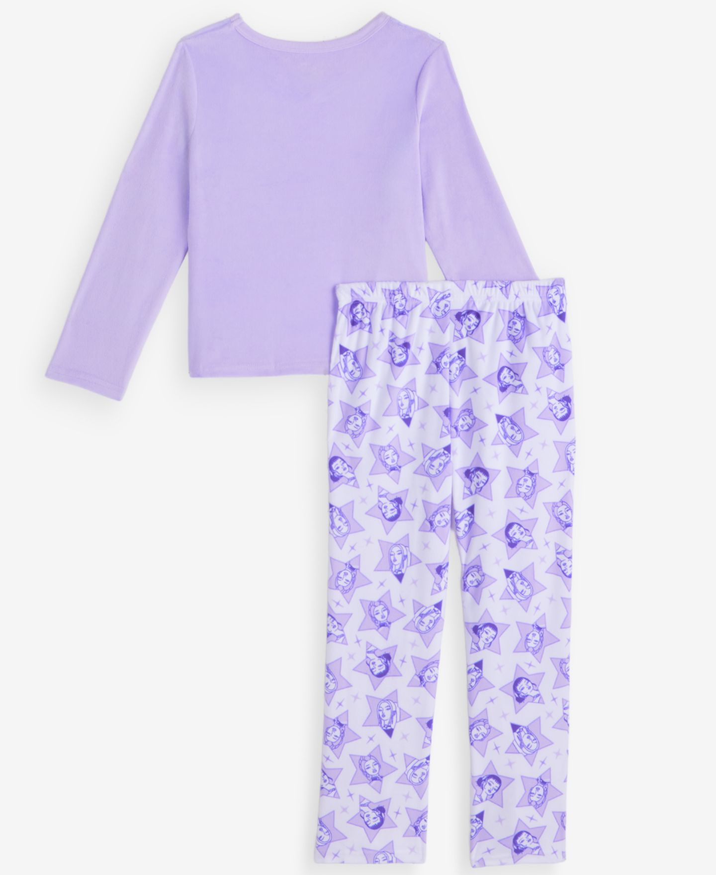 K-Pop Girls' 4-16 Bunny Flame Resistant Top and Pants, 2-Piece Pajama Set, цвет: Фиолетовый — фото 2