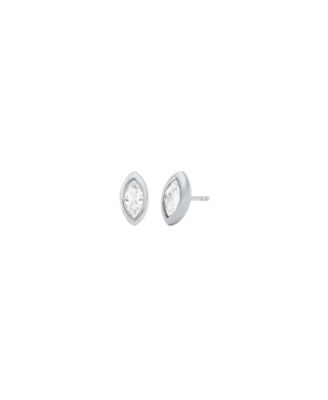 Bezel-Set Marquise Stud Earrings