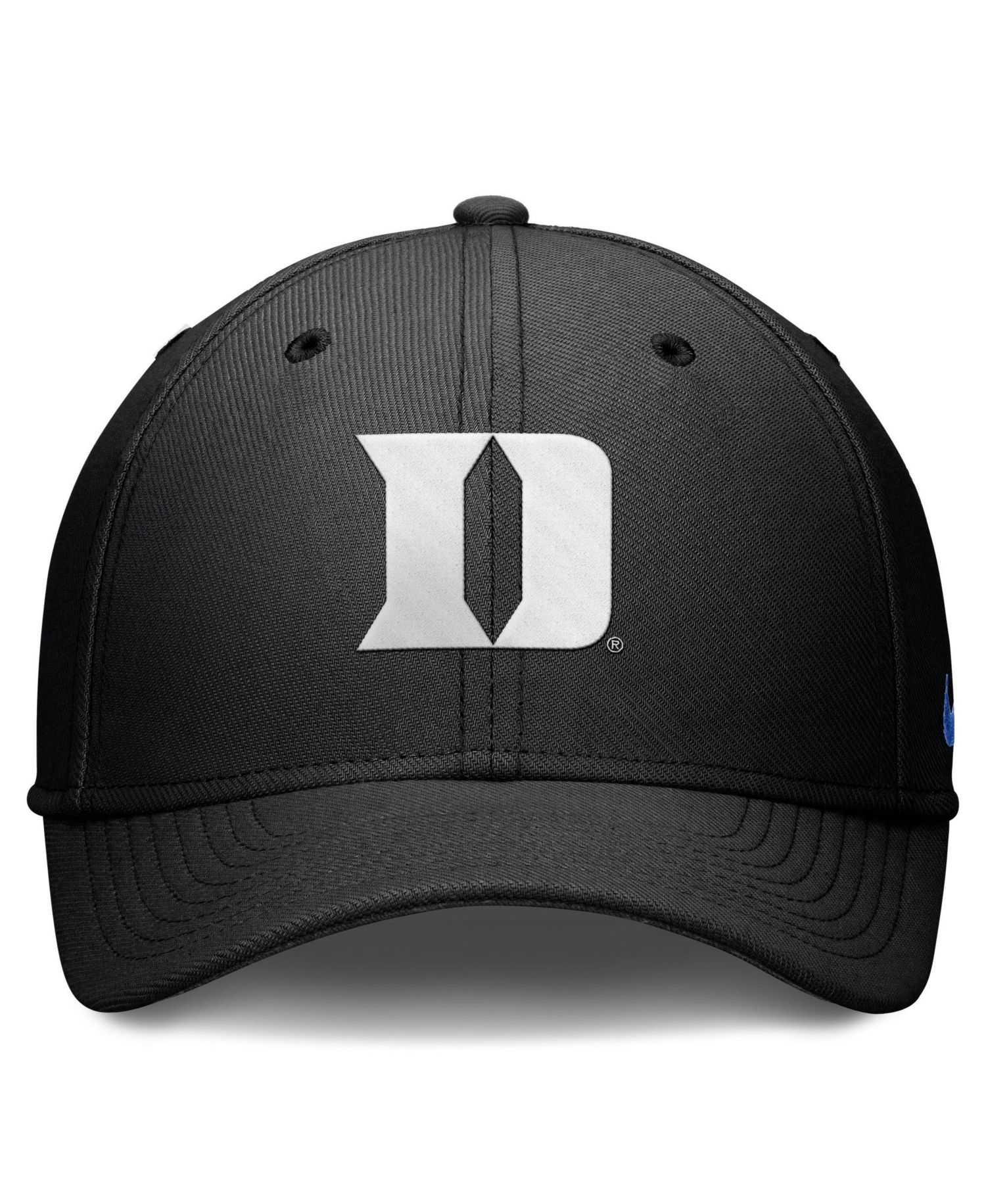 Men's Black Duke Blue Devils Rise SwooshFlex Dri-FIT Hat