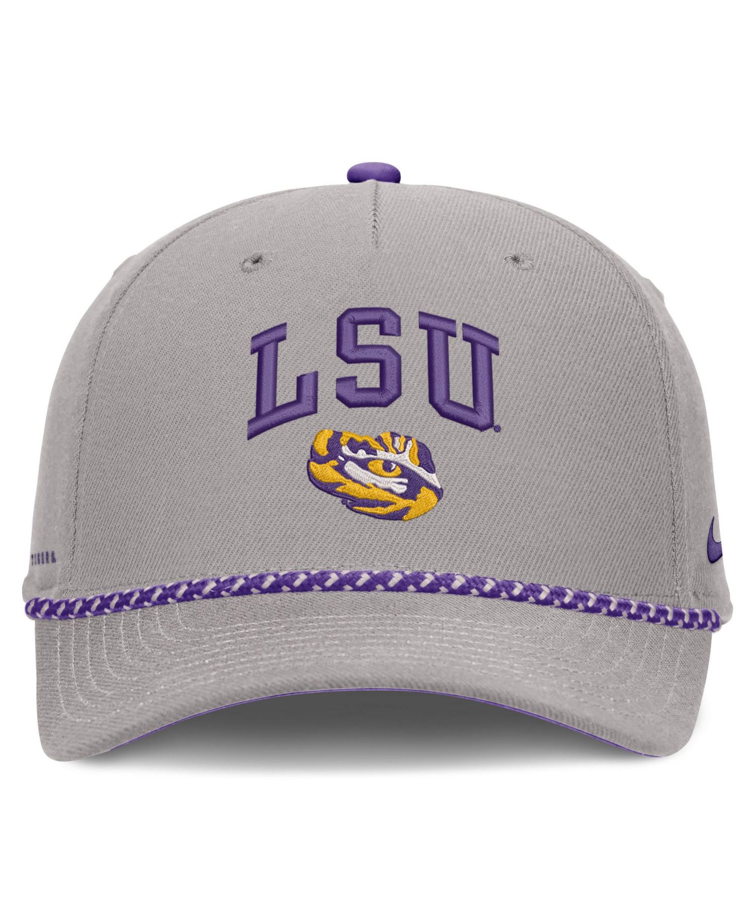 Men's and Women's Gray LSU Tigers Primetime Rise Rope Adjustable Hat