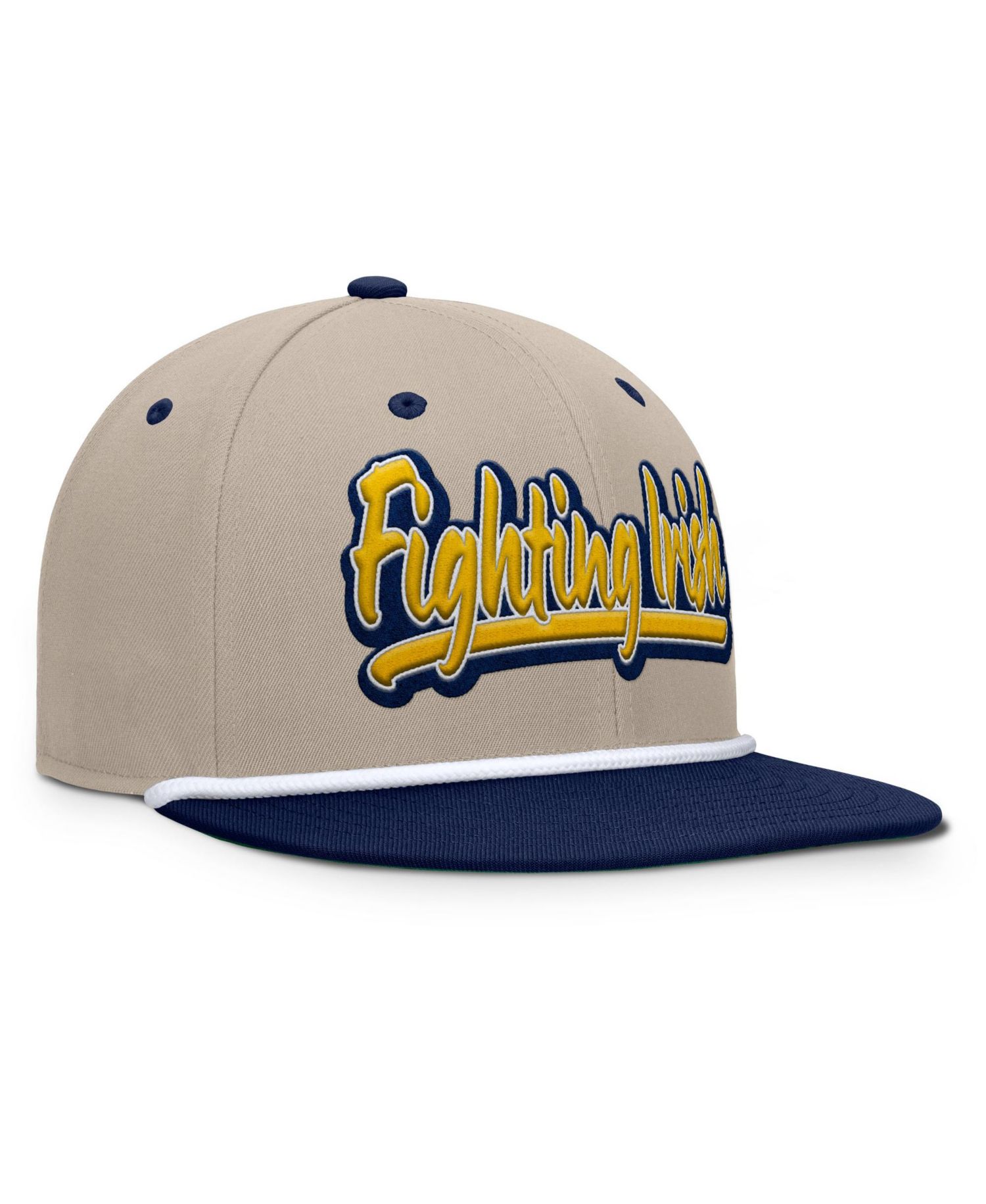 Men's Khaki/Navy Notre Dame Fighting Irish Colt Fitted Hat