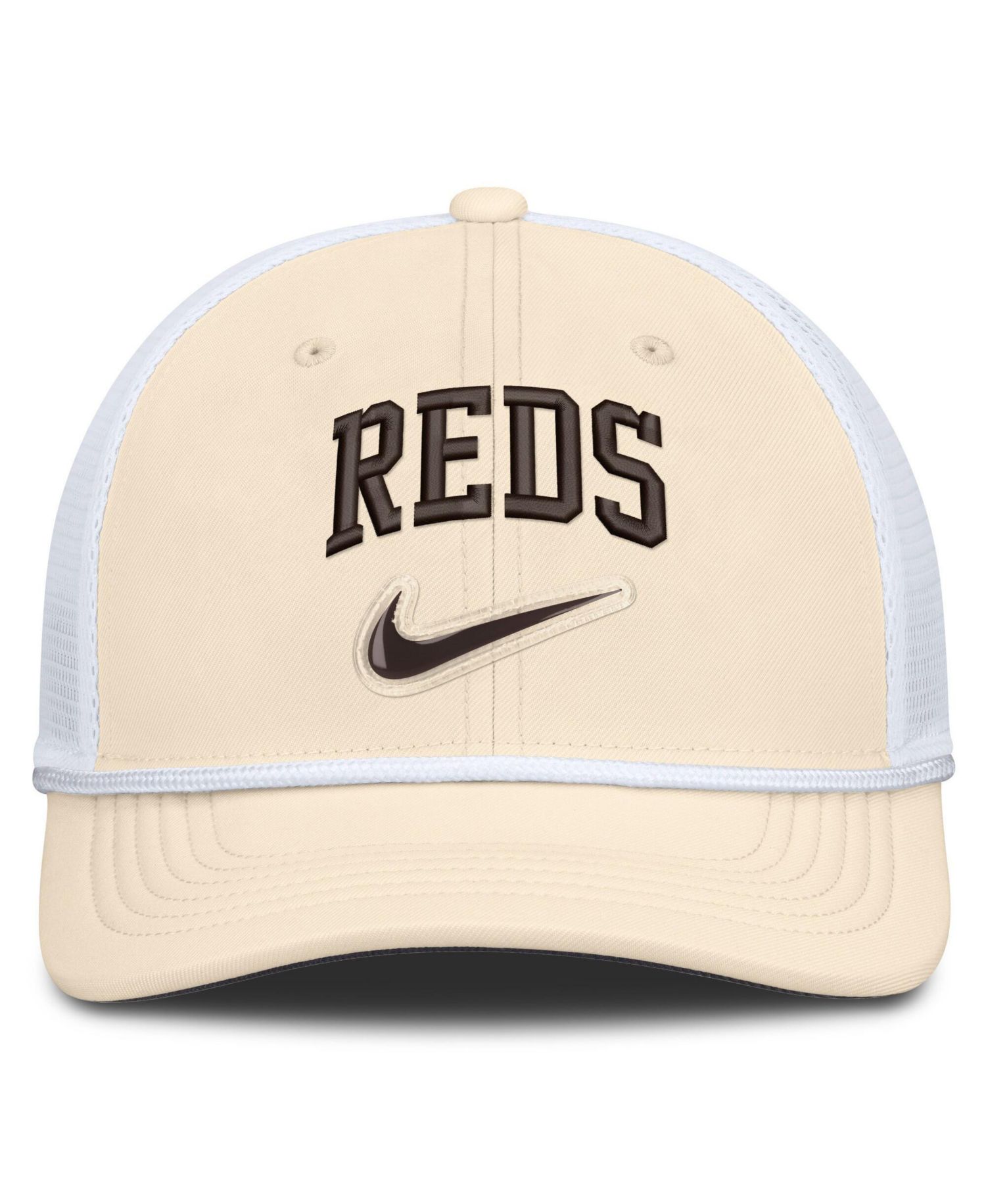 Men's Natural/White Cincinnati Reds Rise Dri-FIT Trucker Adjustable Hat&iquest;