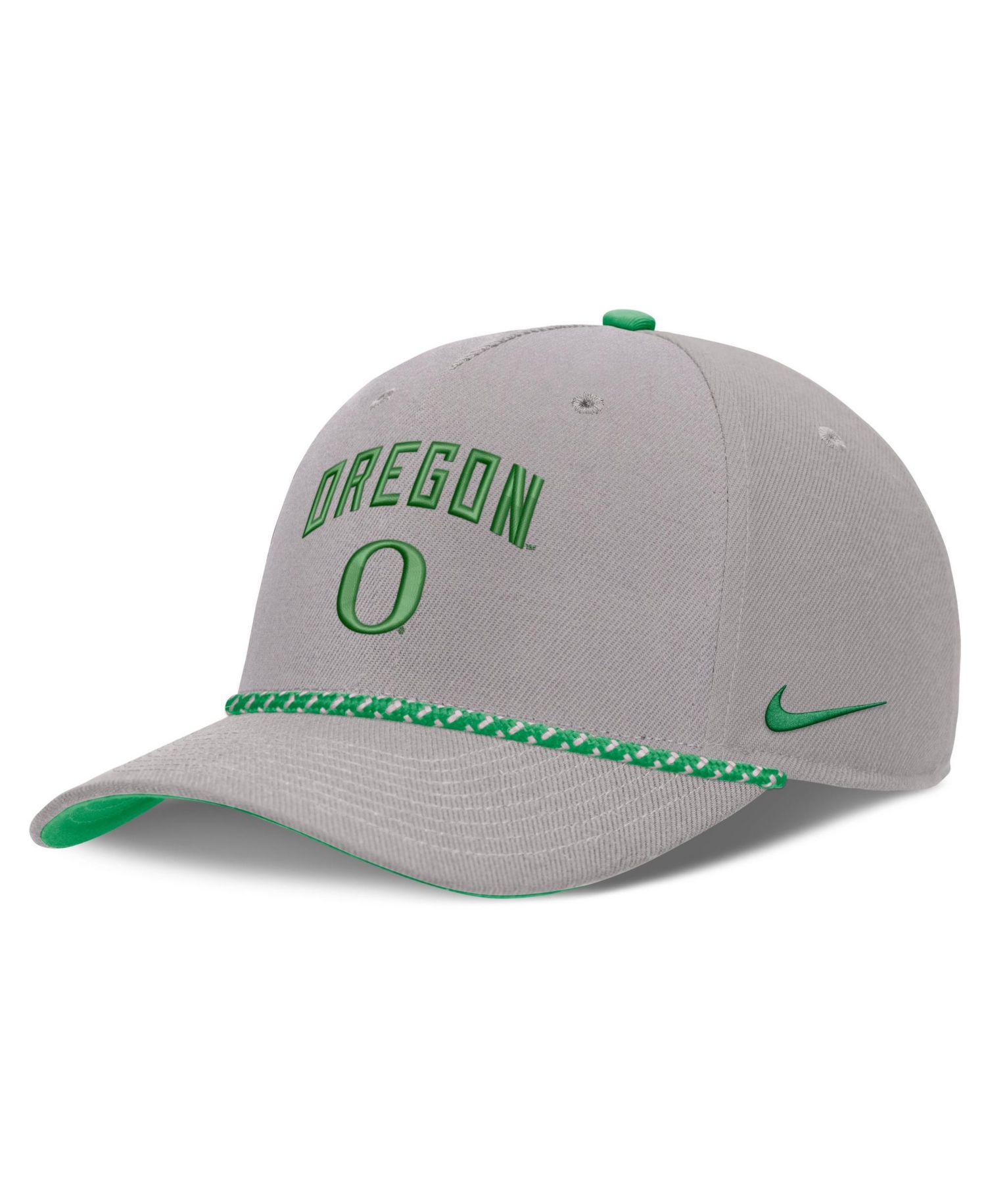 Men's and Women's Gray Oregon Ducks Primetime Rise Rope Adjustable Hat