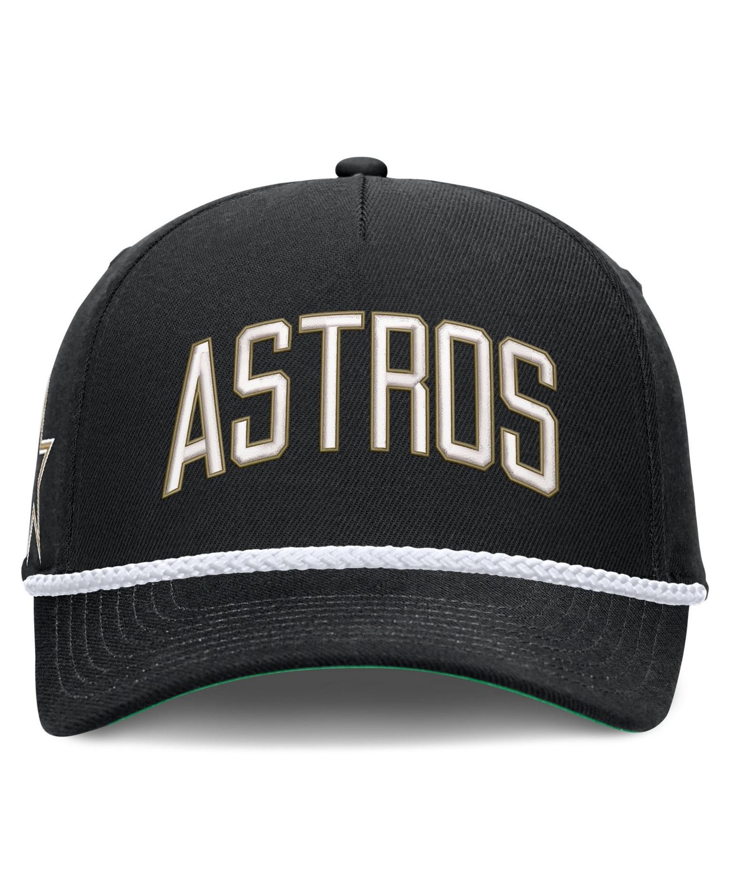 Men's Black Houston Astros Cooperstown Collection Rise Adjustable Hat