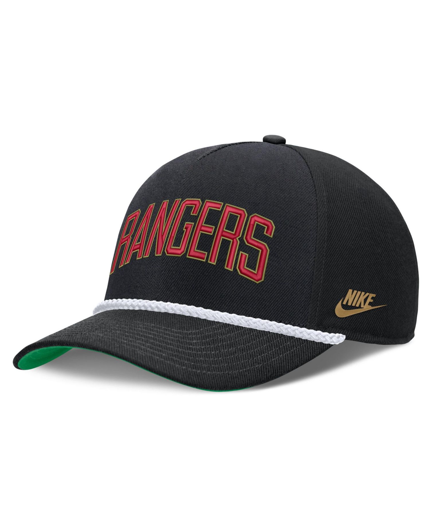 Men's Black Texas Rangers Cooperstown Collection Rise Adjustable Hat