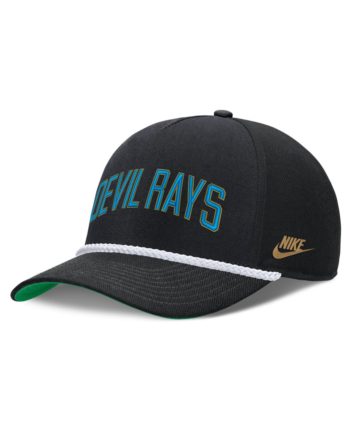 Мужская кепка Nike Black Tampa Bay Rays Cooperstown Collection Rise Adjustable Hat — фото 3