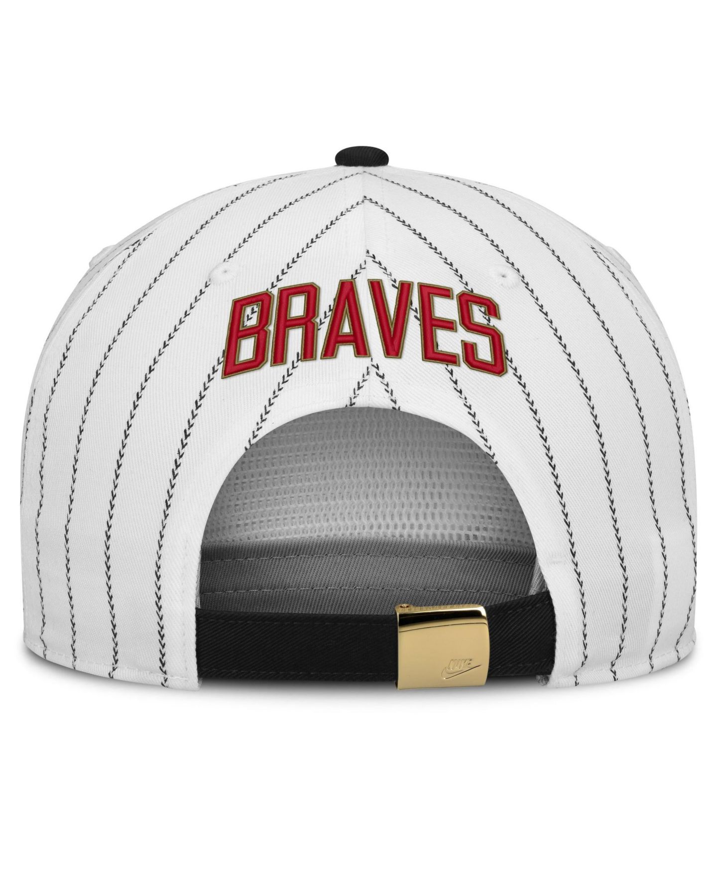 Мужская кепка Nike White/Black Atlanta Braves Cooperstown Collection Pro Adjustable Hat — фото 4