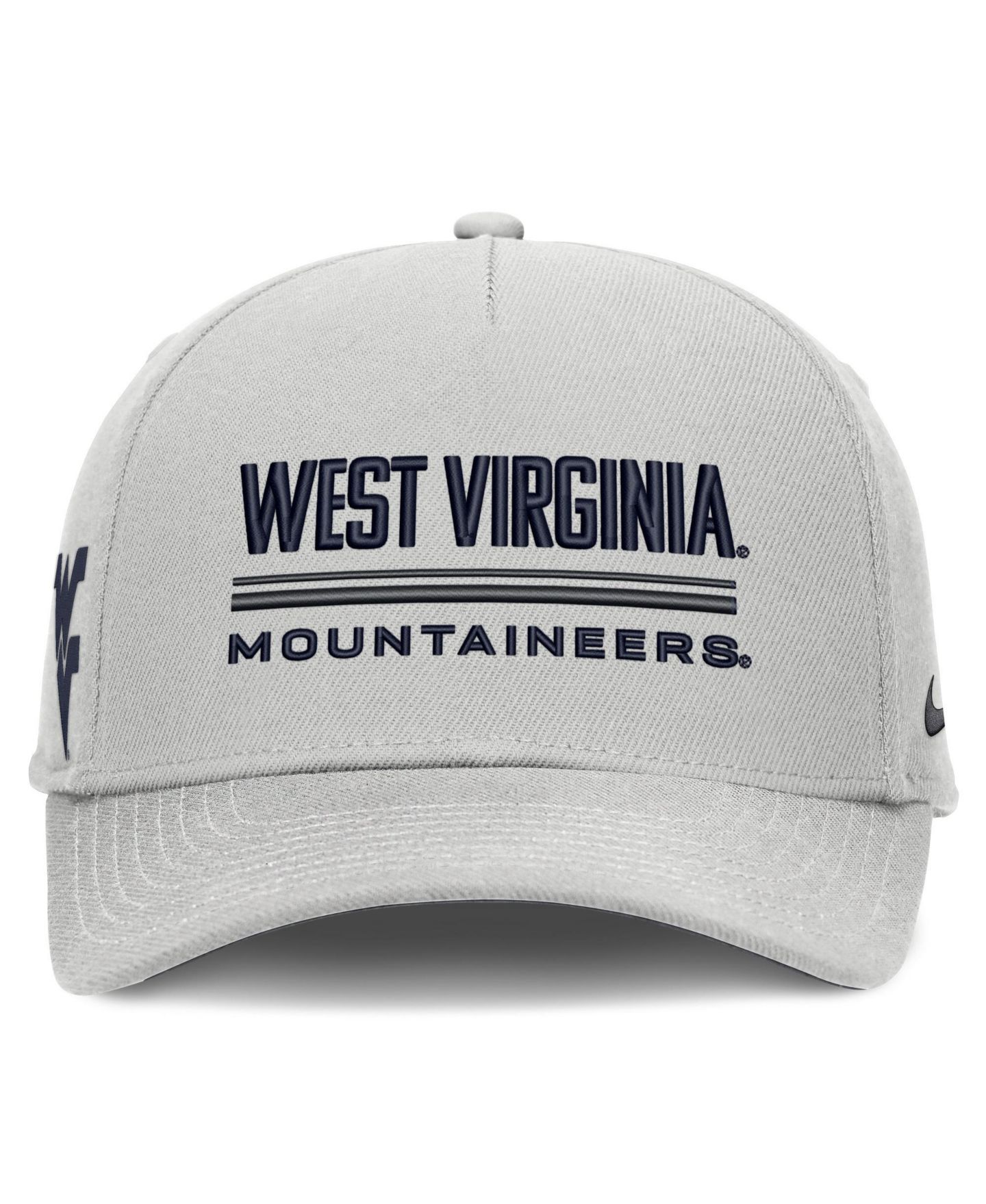 Мужская кепка Nike Gray West Virginia Mountaineers 2026 Sideline Dri-FIT Rise Adjustable Hat — фото 2
