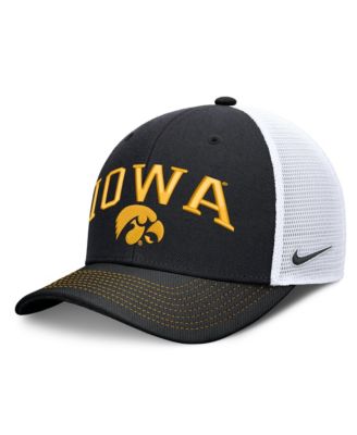 Men's and Women's Black/White Iowa Hawkeyes Primetime Arched Trucker Adjustable Hat