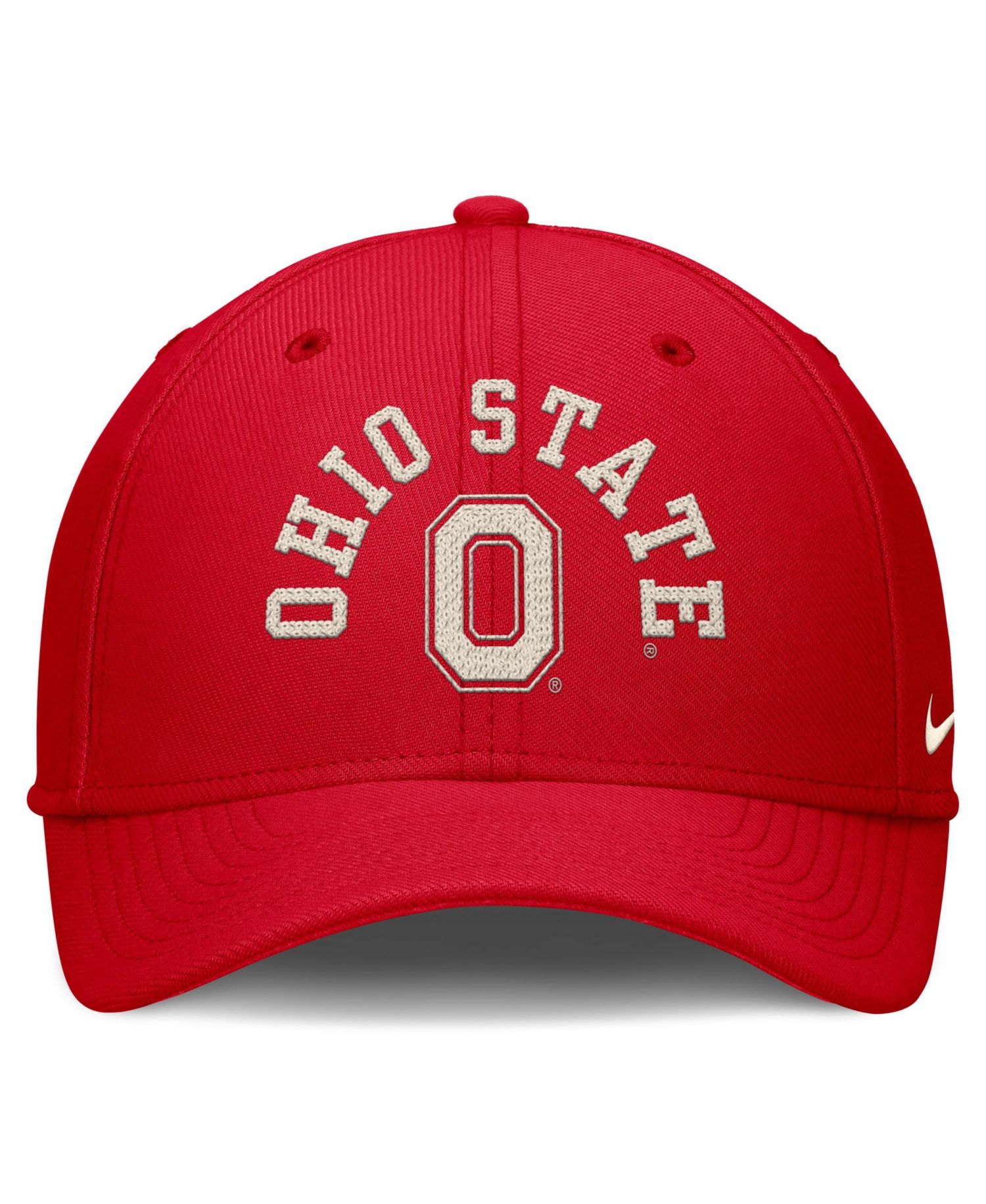 Men's Scarlet Ohio State Buckeyes Campus Prep Chained Arched Swooshflex Flex Hat