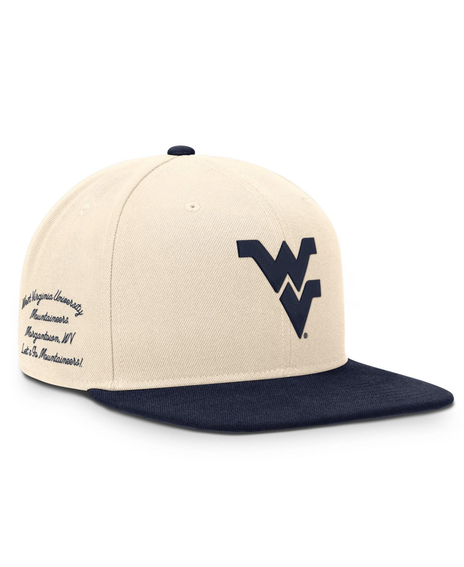 Men's and Women's Natural/Navy West Virginia Mountaineers Campus Prep snapback Hat