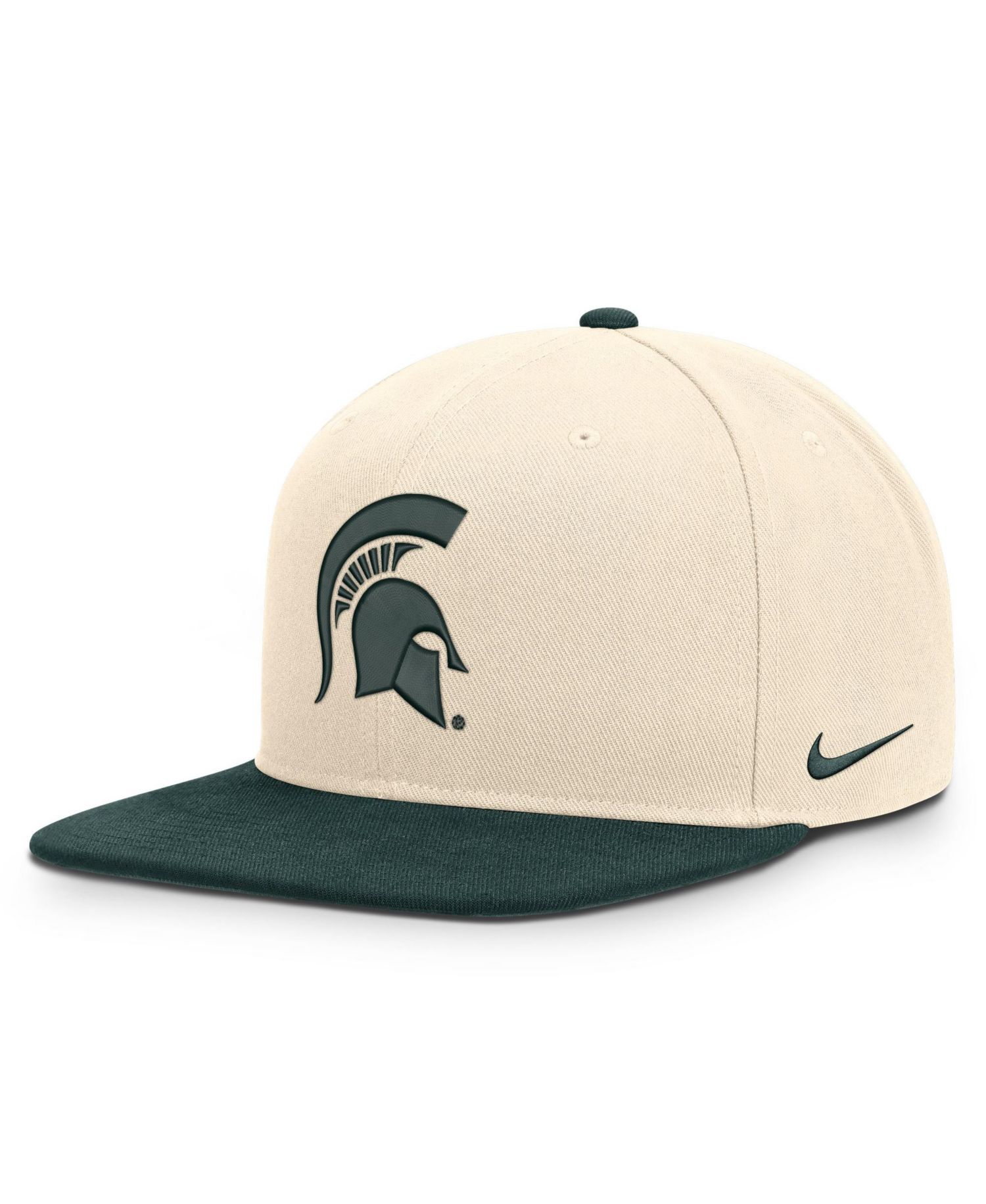Men's and Women's Natural/Green Michigan State Spartans Campus Prep snapback Hat