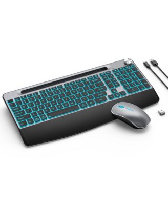Wireless Silent Ergonomic Keyboard and Mouse Combo for Mac and Windows