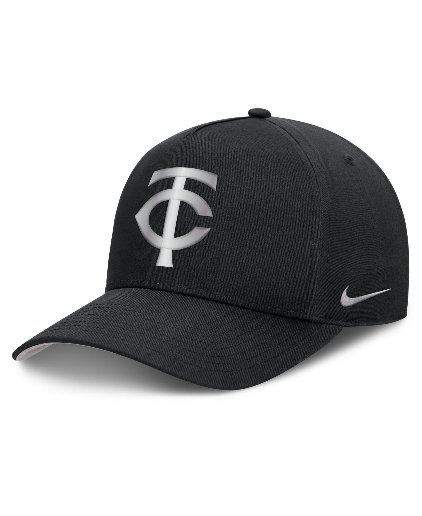Мужская кепка Nike Black Minnesota Twins Rise Dri-FIT A-Frame Adjustable Hat — фото 3